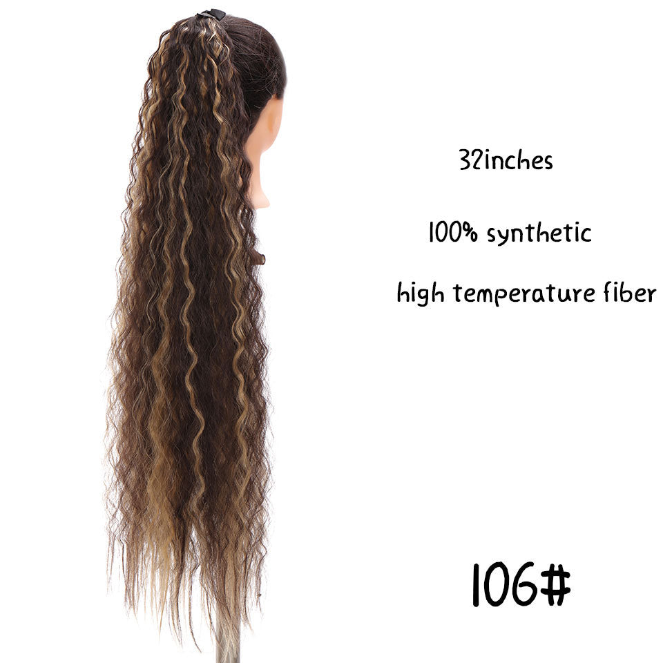 32-Inch Long Straight High-Temperature Ponytail Wig