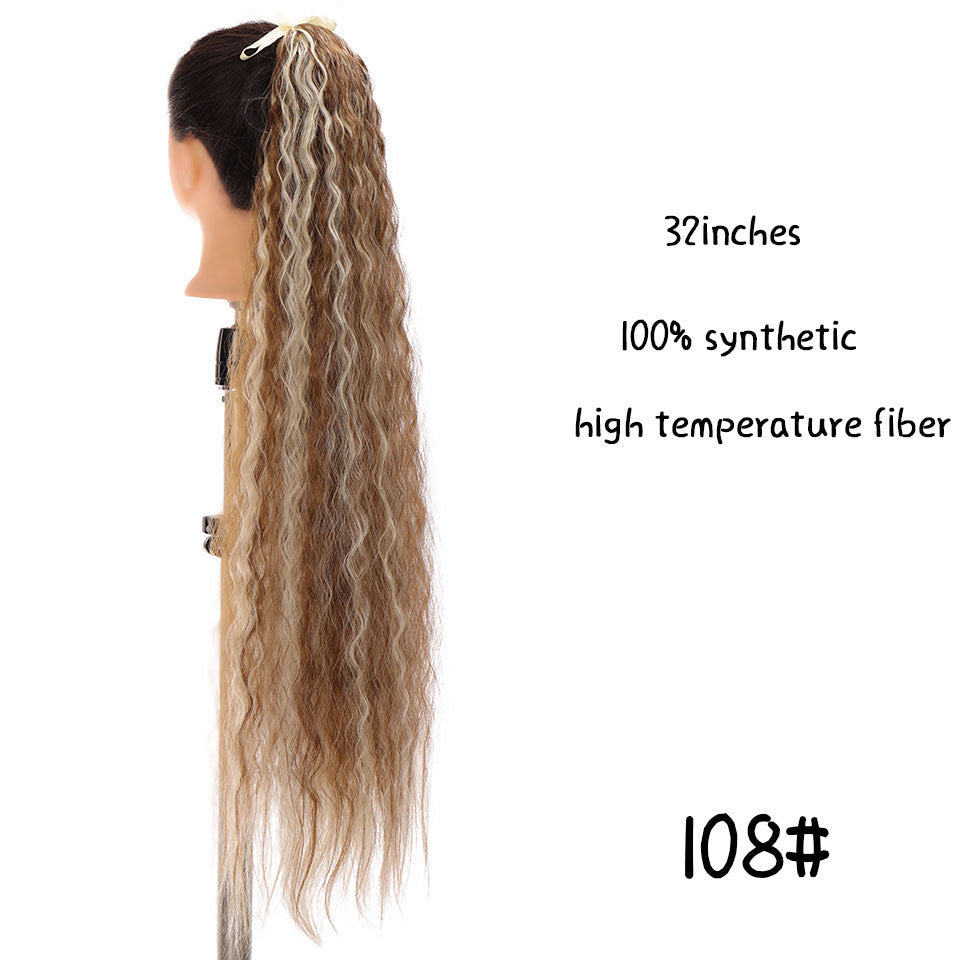 32-Inch Long Straight High-Temperature Ponytail Wig