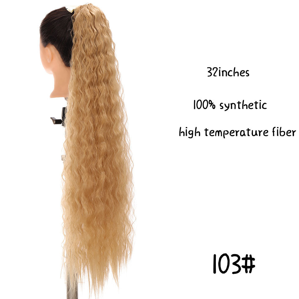 32-Inch Long Straight High-Temperature Ponytail Wig