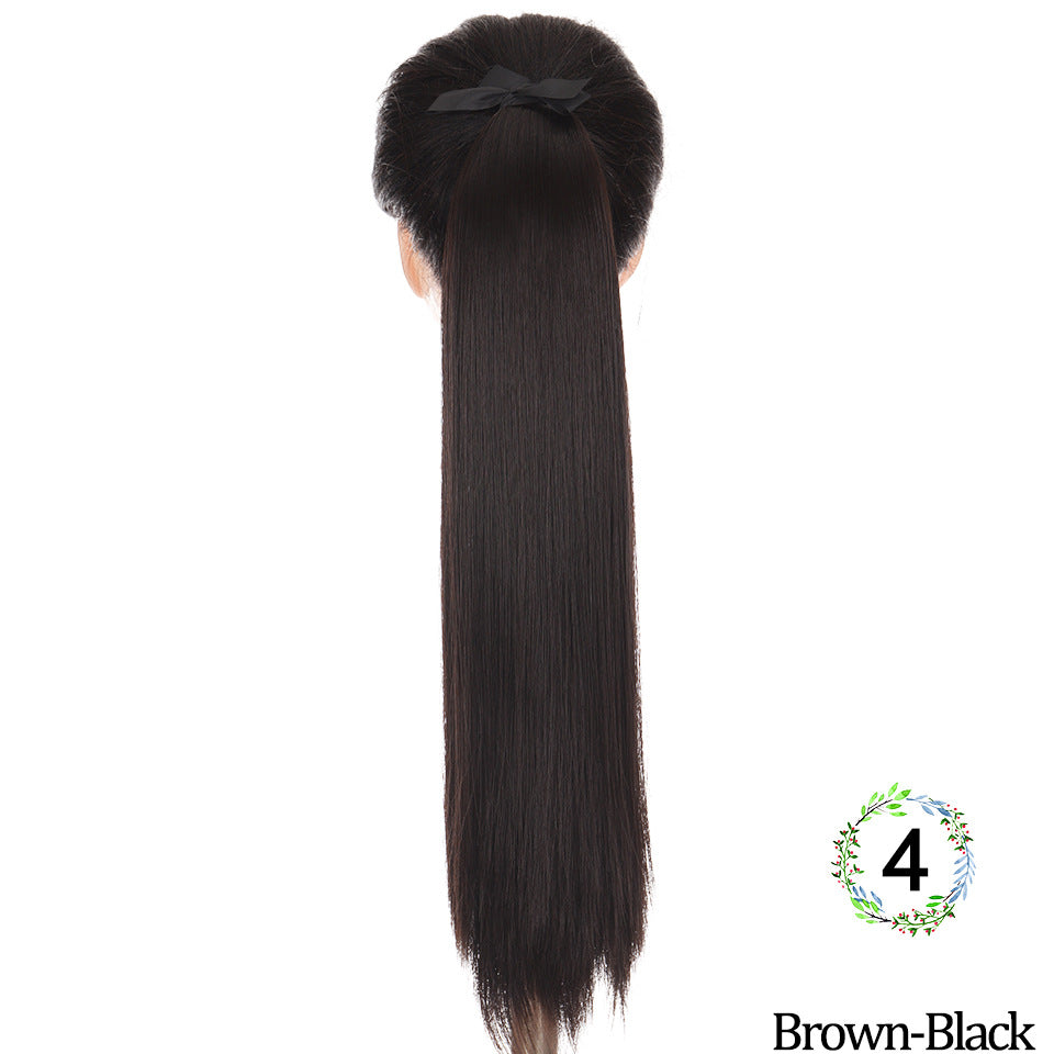 32-Inch Long Straight High-Temperature Ponytail Wig