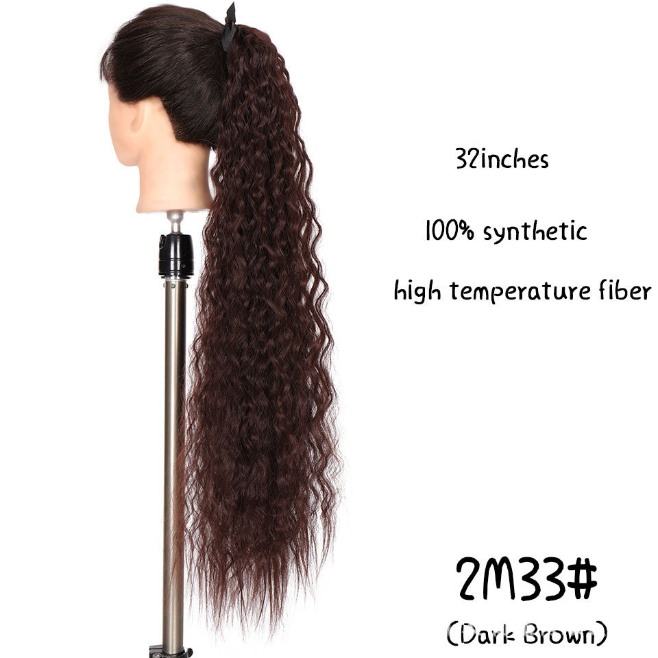 32-Inch Long Straight High-Temperature Ponytail Wig