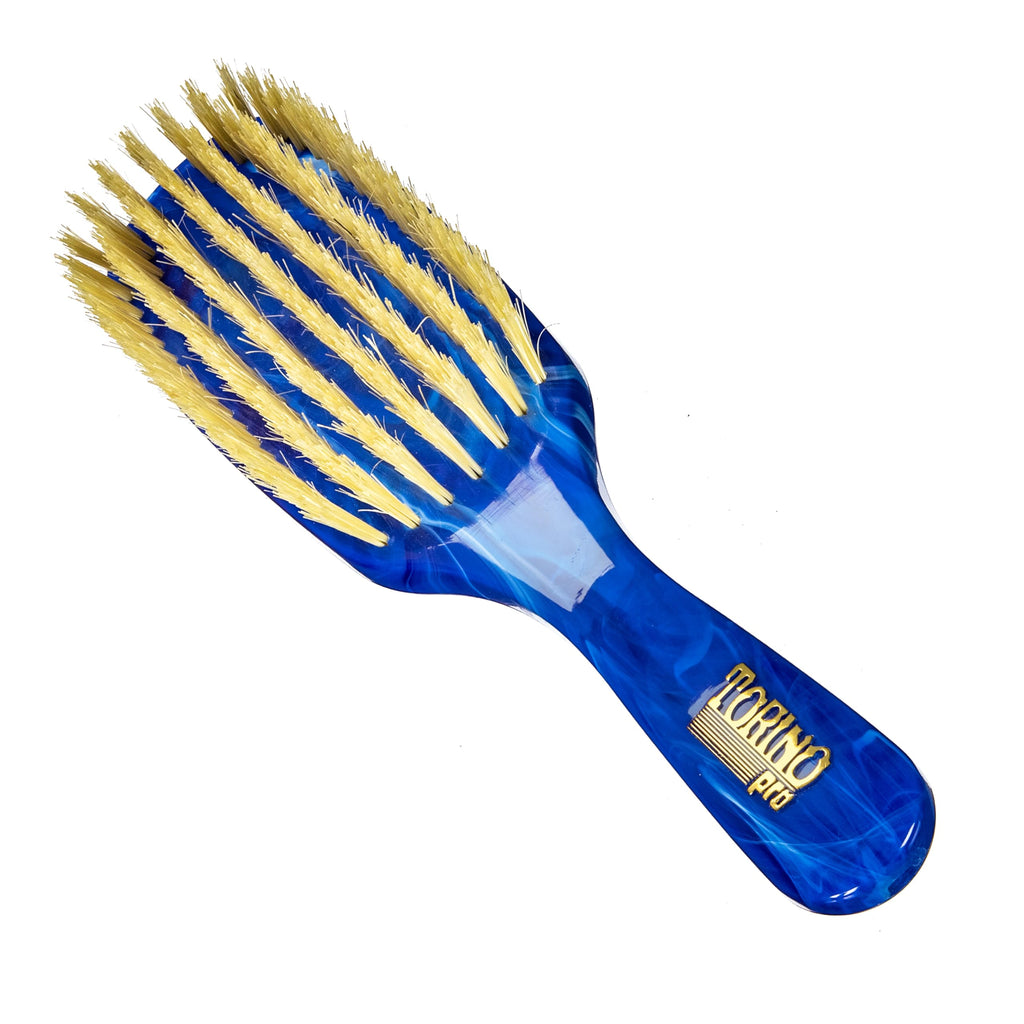 Torino Pro Wave Brush #254-7 Row Firm Medium bristles Shower brush -100% Pure Boar Bristles - Great for laying down your 360 Waves