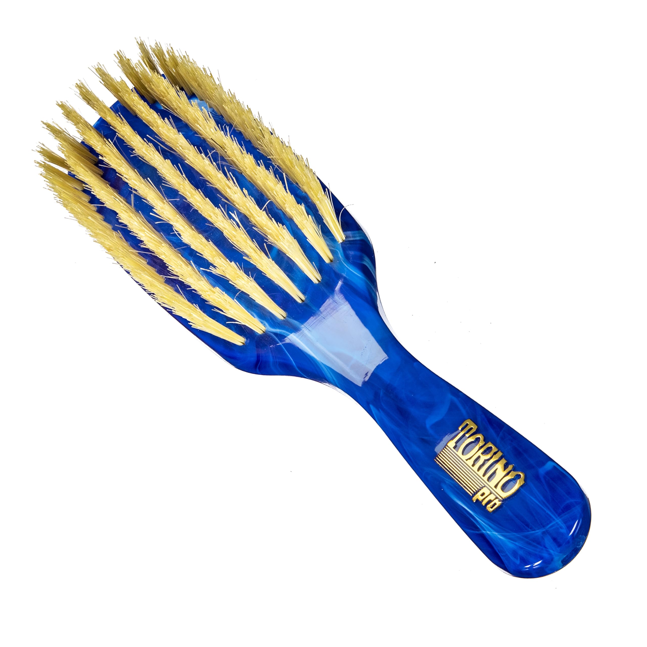 Torino Pro Wave Brush #254-7 Row Firm Medium bristles Shower brush -100% Pure Boar Bristles - Great for laying down your 360 Waves