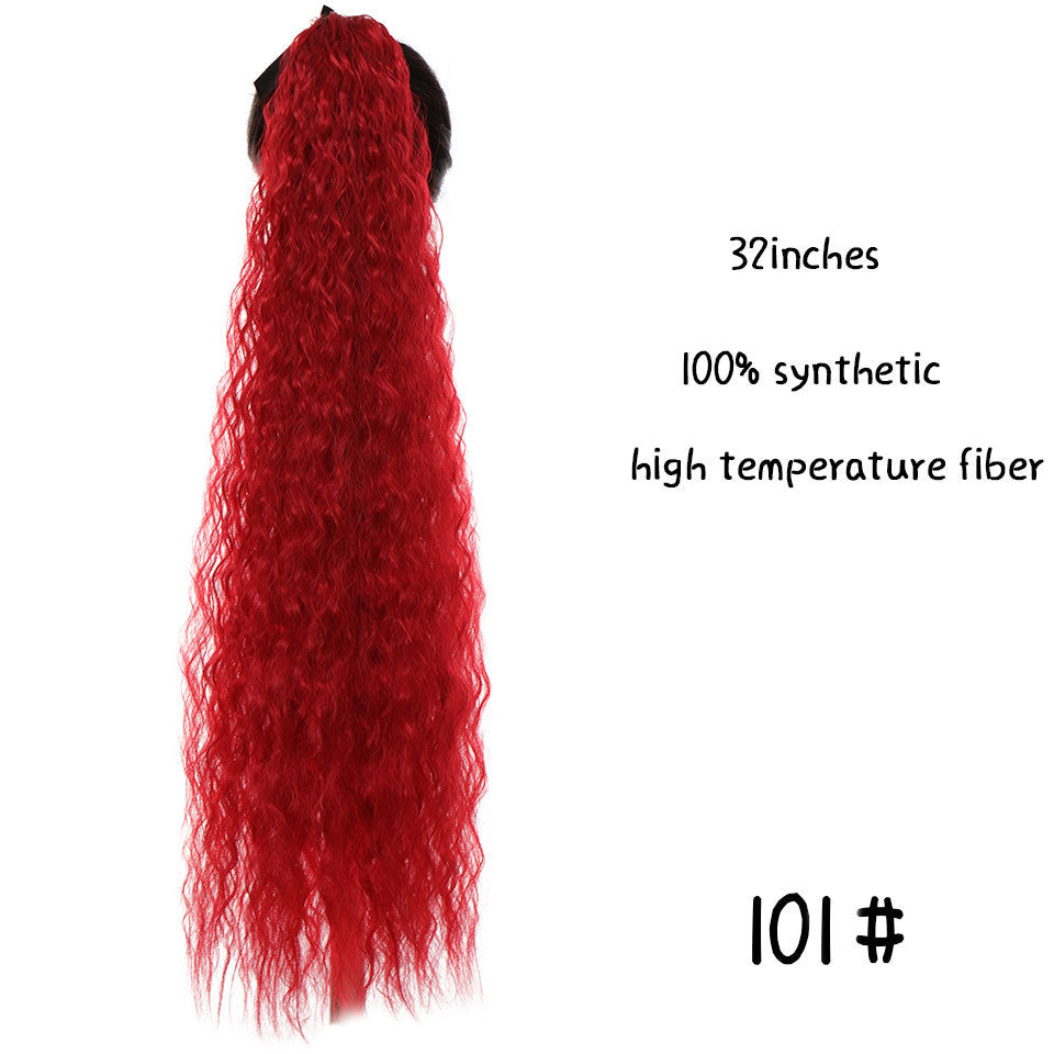 32-Inch Long Straight High-Temperature Ponytail Wig