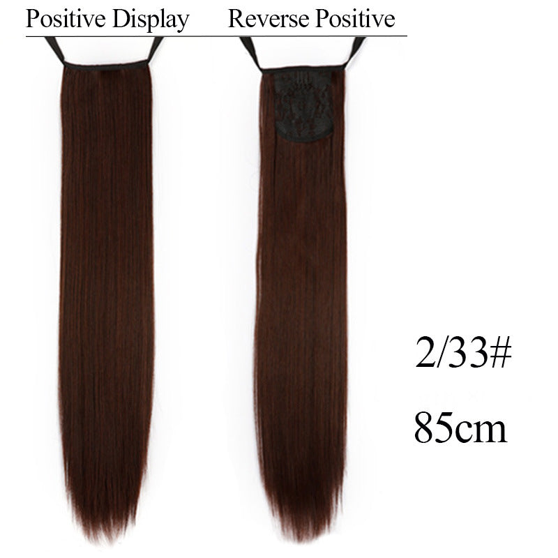 32-Inch Long Straight High-Temperature Ponytail Wig