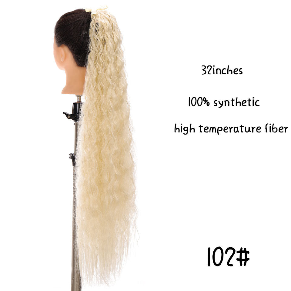 32-Inch Long Straight High-Temperature Ponytail Wig