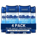 Gillette Antiperspirant and Deodorant for Men 72-Hour Sweat Protection Clear Gel Cool Wave Scent 3.8 oz (Pack of 4)
