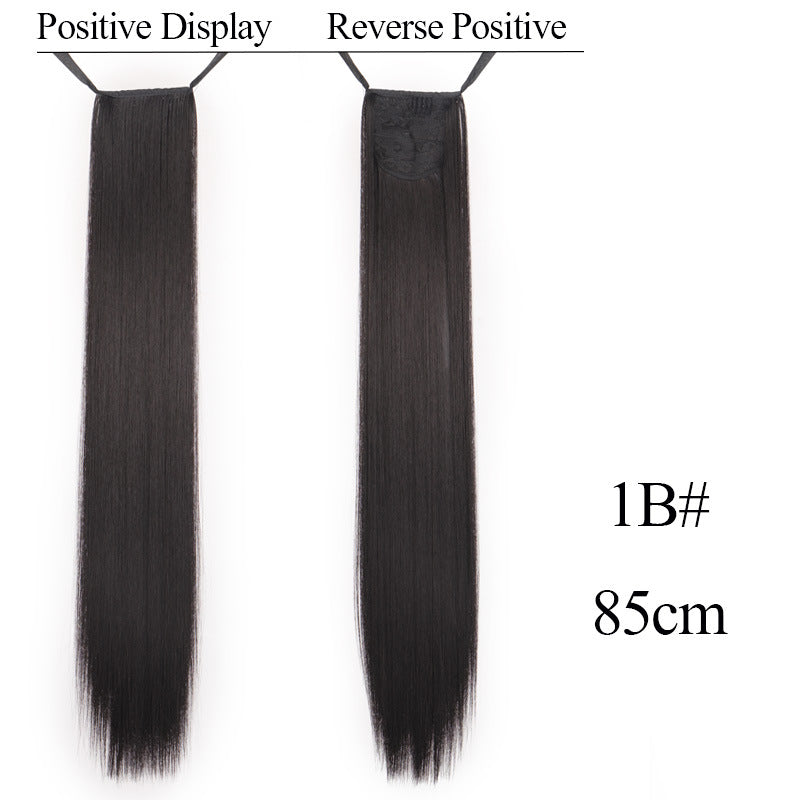 32-Inch Long Straight High-Temperature Ponytail Wig