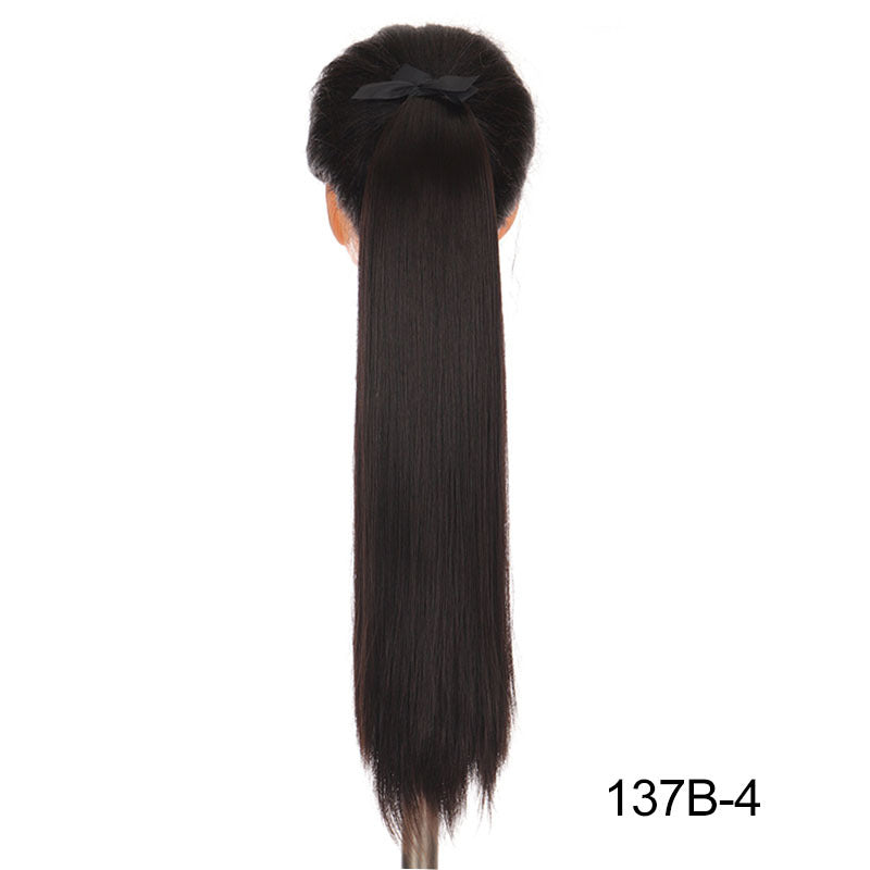 32-Inch Long Straight High-Temperature Ponytail Wig