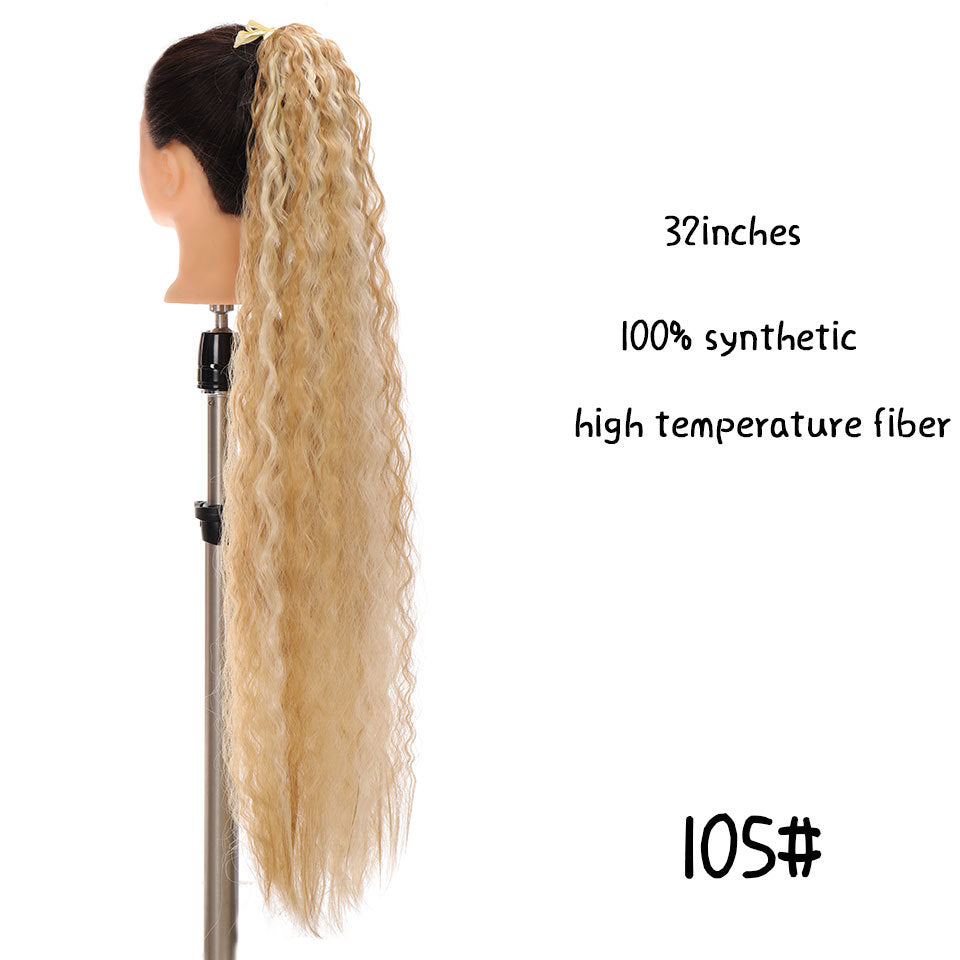32-Inch Long Straight High-Temperature Ponytail Wig