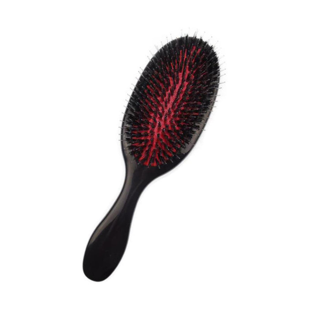 Boar Bristle Hair Brush Paddle Detangling Brush for Curly Fine Wavy Natural Tangled Hair Anti-static Hair Brush with Nylon Quill Massage Hair Extension Brush for Women Men and Kids
