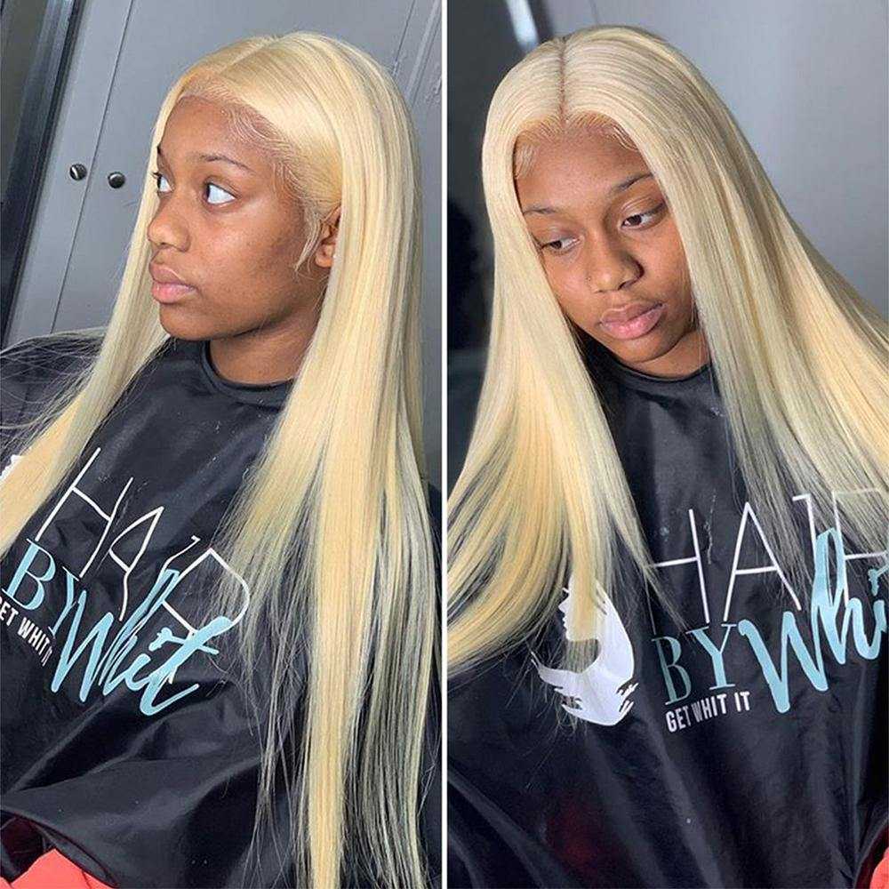Light Gold Lace Front Long Straight Hair Wig