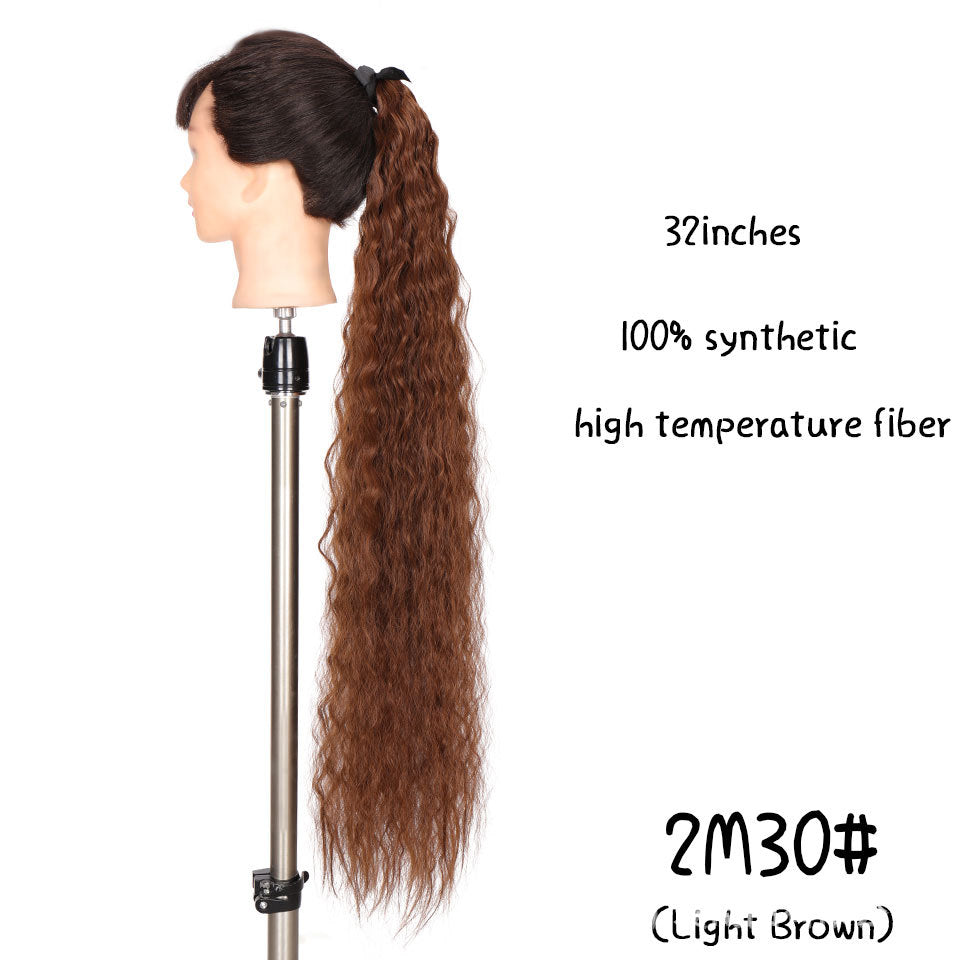 32-Inch Long Straight High-Temperature Ponytail Wig
