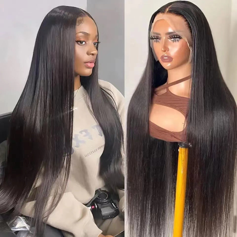 Lace Front Long Straight Wig for Women - High-Temperature Fiber