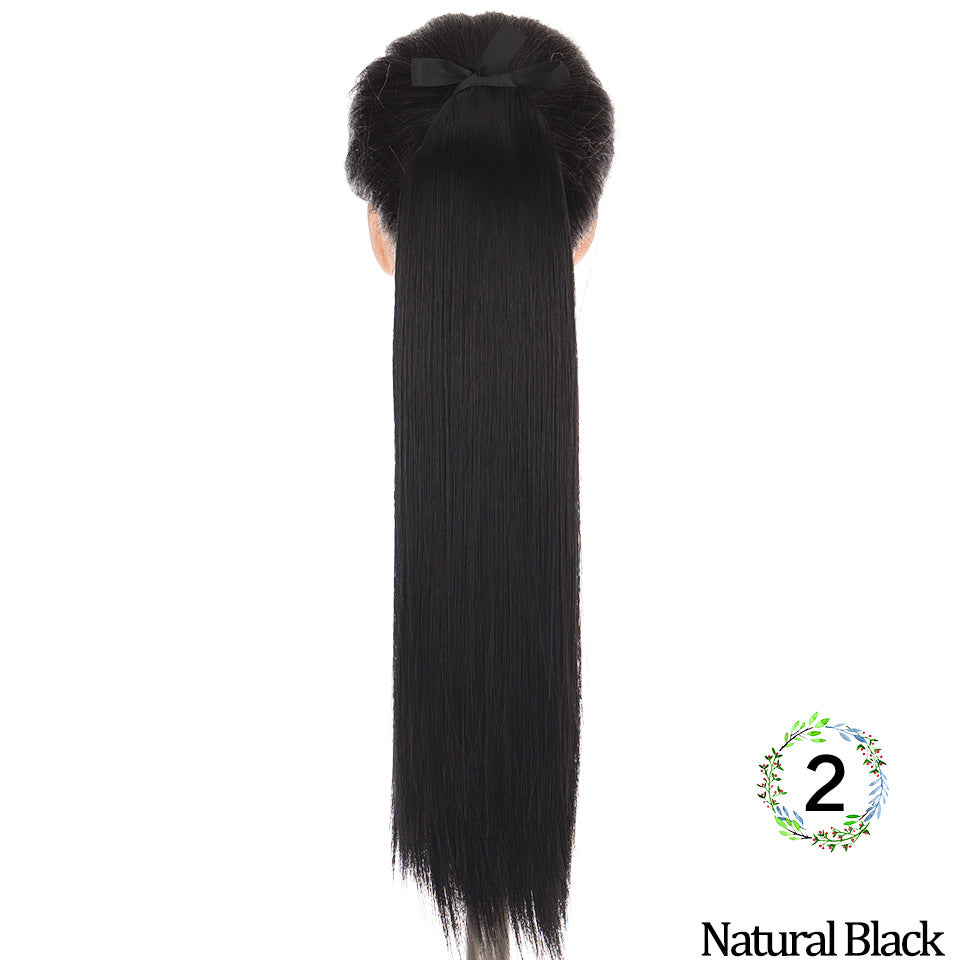 32-Inch Long Straight High-Temperature Ponytail Wig
