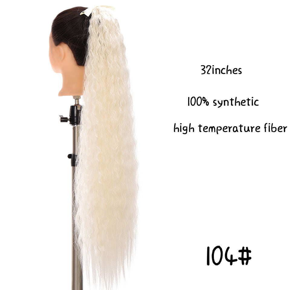 32-Inch Long Straight High-Temperature Ponytail Wig