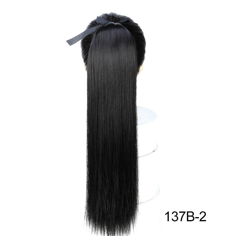 32-Inch Long Straight High-Temperature Ponytail Wig