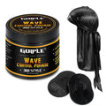 Natural Wave Pomade for Men Strong Hold Easy Wash (Wave Pomade 2 Wave Brushes Silky Durag) Promotes Moisture Control & Shine
