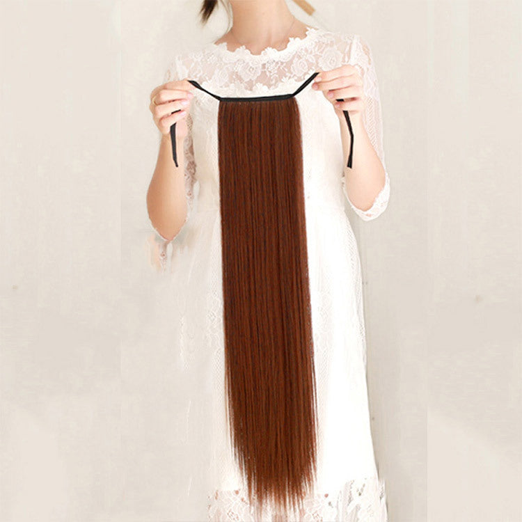 32-Inch Long Straight High-Temperature Ponytail Wig