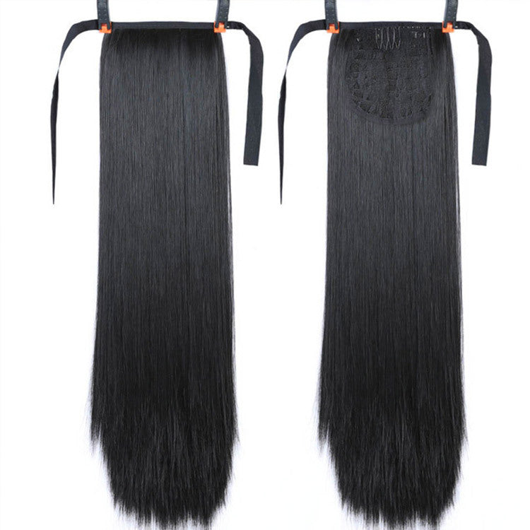 32-Inch Long Straight High-Temperature Ponytail Wig