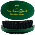 360 Wave Brush Build Deeper Waves Soft & Hard Boar Bristle Curved Brush Black Lavish Essentials Signature Mens Wave Brush (Emerald Green Medium-Hard)