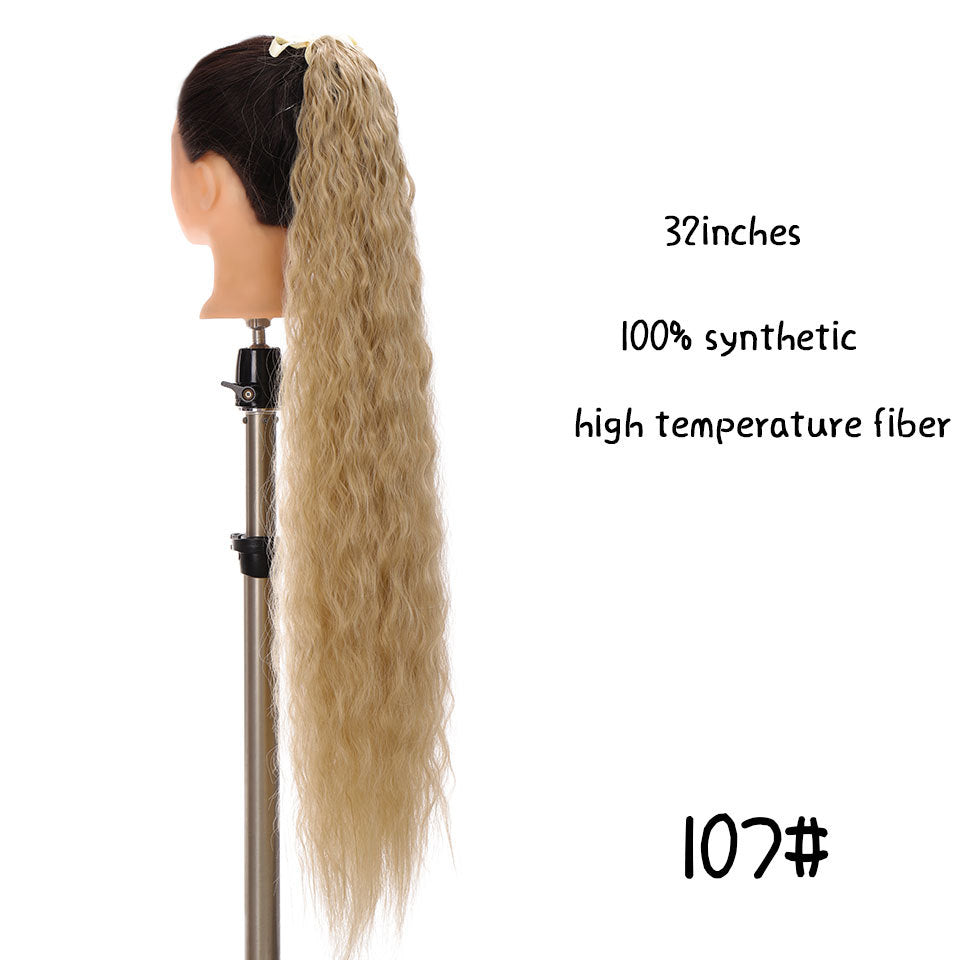 32-Inch Long Straight High-Temperature Ponytail Wig
