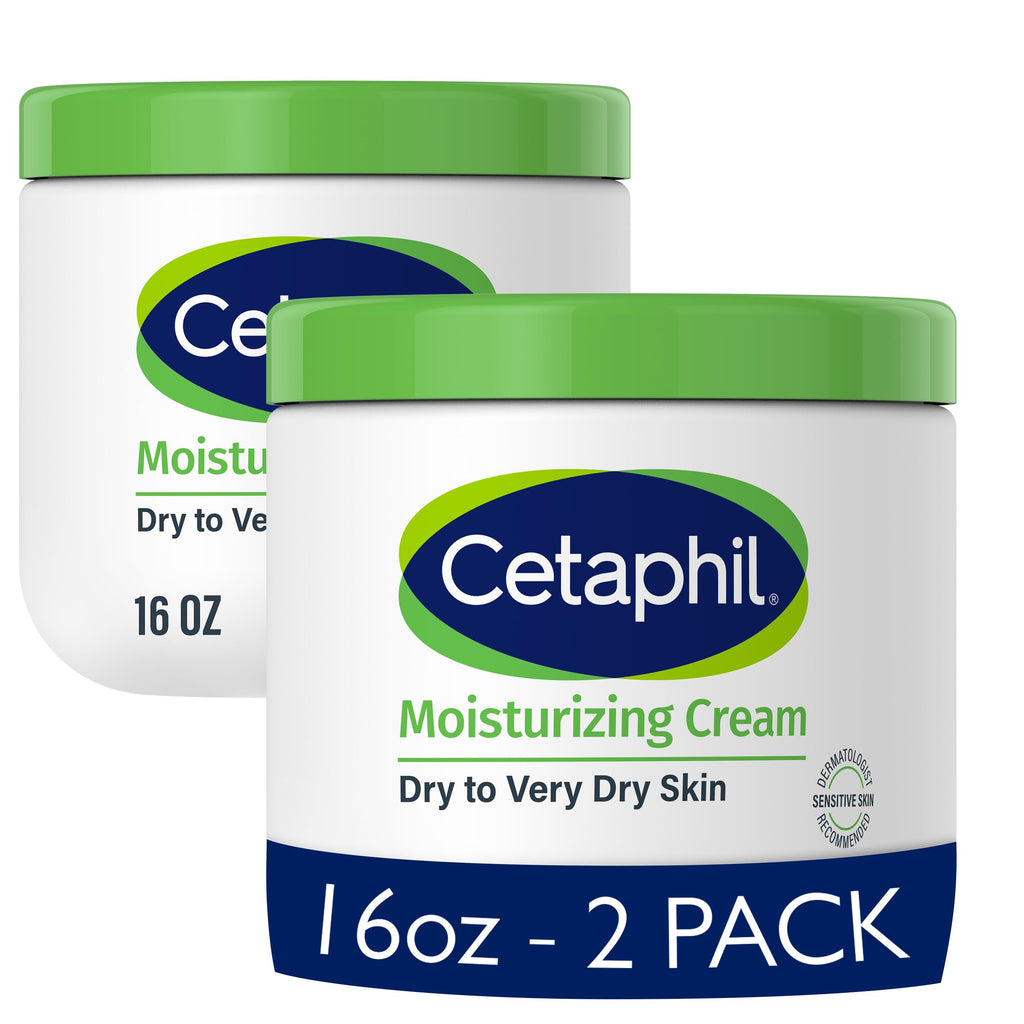 Cetaphil Face & Body Moisturizer Hydrating Moisturizing Cream for Dry to Very Dry Sensitive Skin NEW 16 oz 2 Pack Fragrance Free Non-Comedogenic Non-Greasy